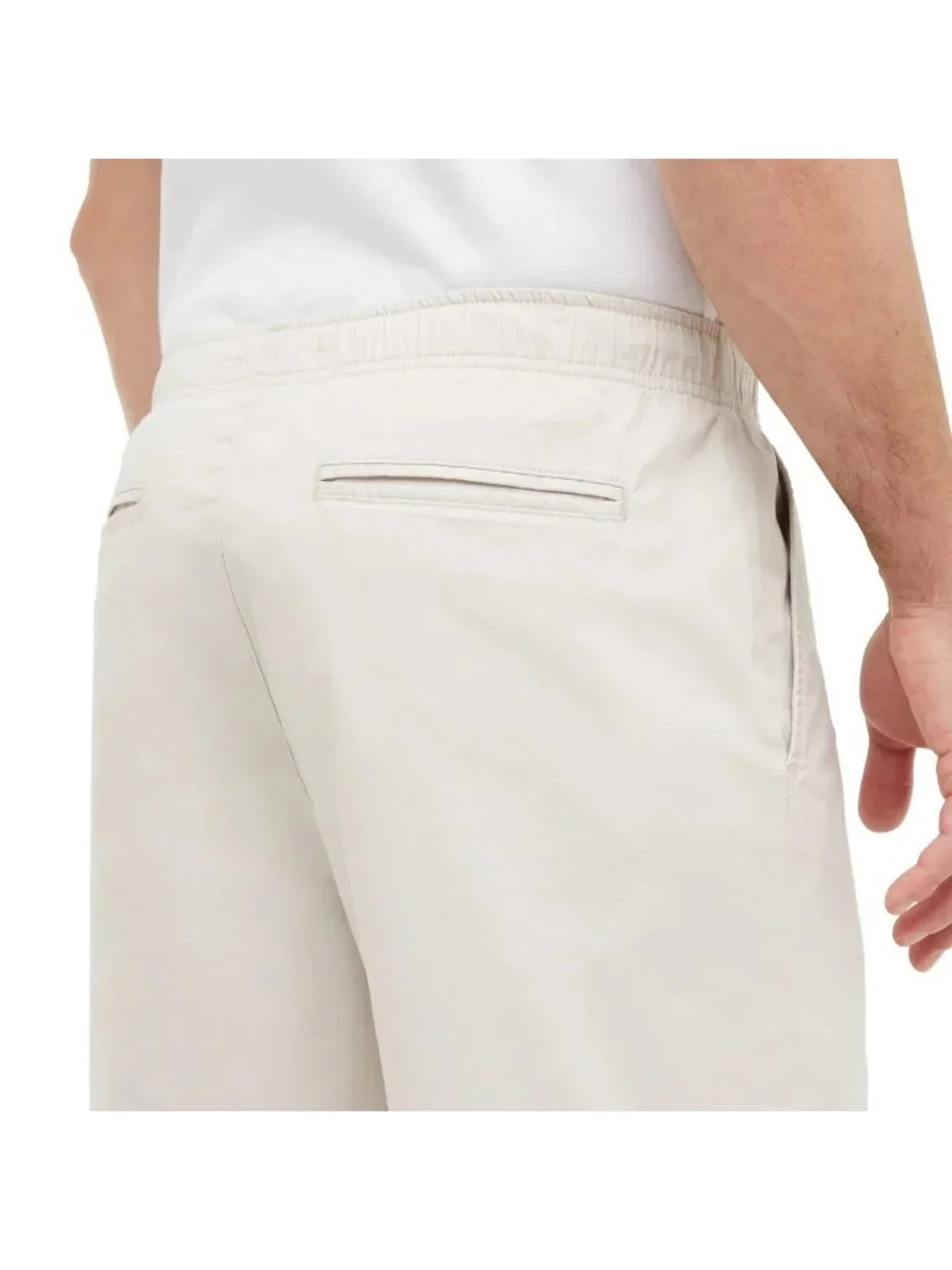NWOT Banana Republic Men's L Beige Elastic Waist Drawstring Chino Shorts